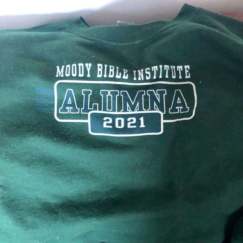 Oversized moody bible institute sweatshirt